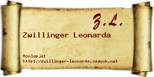 Zwillinger Leonarda névjegykártya